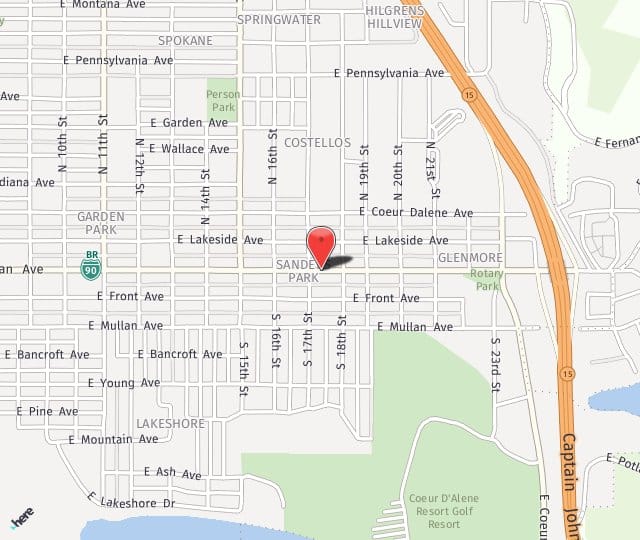 Location Map: 1713 E. Sherman Avenue Coeur d’Alene, ID 83814