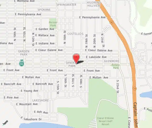 Location Map: 1713 E. Sherman Avenue Coeur d’Alene, ID 83814